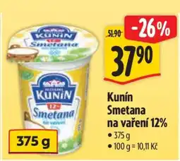 Albert Kunín smetana na vaření 12% nabídka