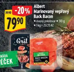 Albert Albert Marinovaný vepřový Back Bacon nabídka