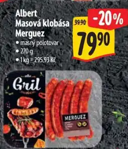 Albert Albert Masová klobása Merguez nabídka