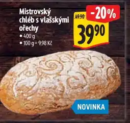 Albert Mistrovský chléb s vlašskými ořechy nabídka