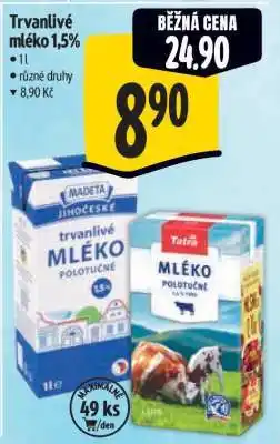 Albert Trvanlivé mléko 1,5 nabídka