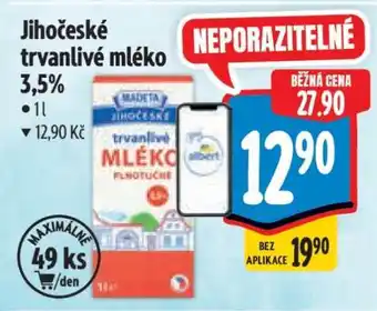 Albert Jihočeské Trvanlivé mléko 3,5% nabídka