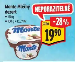 Albert Monte mléčný dezert nabídka