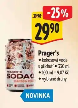 Albert Prager's kokosová voda s příchutí nabídka