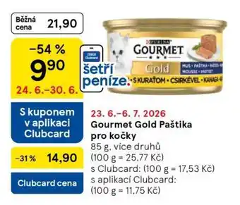 Tesco Gourmet Gold Paštika pro kočky nabídka