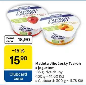 Tesco Madeta Jihočeský tvaroh s jogurtem nabídka