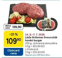 Tesco Láďa Grileman Dvouručák hovězí burger nabídka