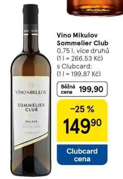 Tesco Víno Mikulov Sommelier Club nabídka