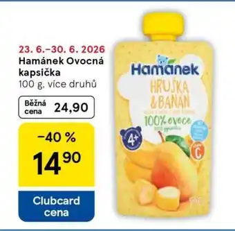 Tesco Hamánek ovocná kapsička nabídka