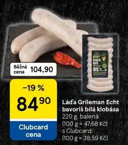 Tesco Láda Grileman Echt bavoriš bílá klobása nabídka