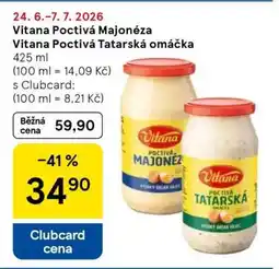 Tesco Vitana Poctivá Majonéza, Tatarská omáčka nabídka