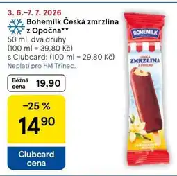 Tesco Bohemilk Česká zmrzlina z Opočna nabídka