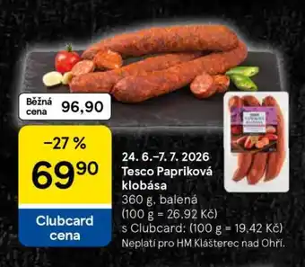 Tesco Tesco Papriková klobása nabídka