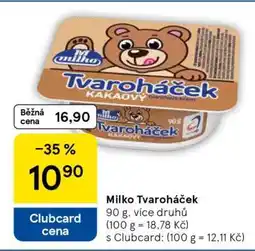 Tesco Milko Tvaroháček nabídka
