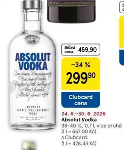 Tesco Absolut Vodka nabídka