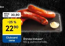 Tesco Štýrská klobása nabídka