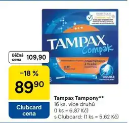 Tesco Tampax tampony nabídka