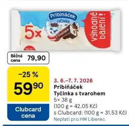 Tesco Pribináček Tyčinka s tvarohem nabídka