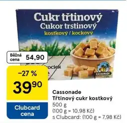Tesco Cassonade Třtinový cukr kostkový nabídka