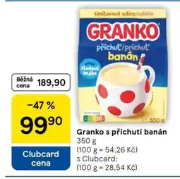 Tesco Granko s příchutí banán nabídka