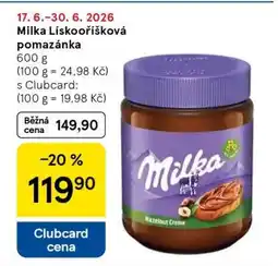 Tesco Milka lískooříšková pomazánka nabídka