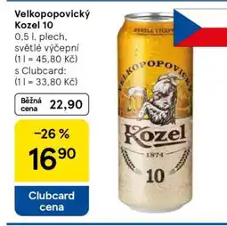 Tesco Velkopopovický Kozel 10 nabídka