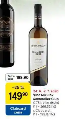 Tesco Víno Mikulov Sommelier Club nabídka