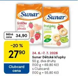 Tesco Sunar Dětské křupky nabídka