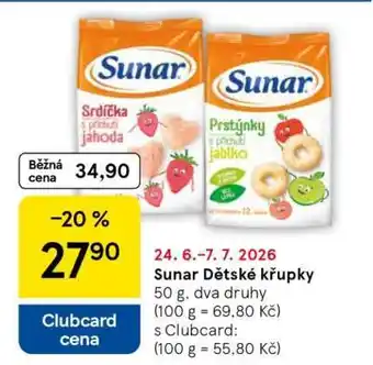 Tesco Sunar Dětské křupky nabídka