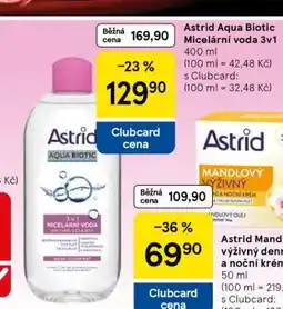 Tesco Astrid Aqua Biotic Micelární voda 3v1 nabídka
