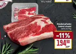 Billa Hovězí přední žebro s kostí cena za nabídka