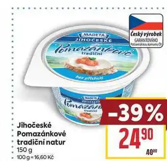 Billa Jihočeské Pomazánkové tradiční natur nabídka