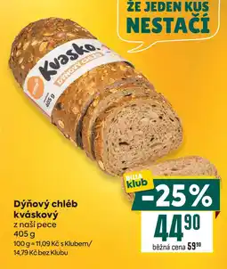 Billa Dýňový chléb kváskový z naší pece nabídka