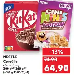 Kaufland NESTLÉ Cereálie nabídka