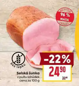 Billa Selská šunka z pultu lahůdek cena za nabídka