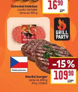 Billa Hovězí burger cena za nabídka