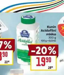 Billa Kunín Acidofilní mléko nabídka