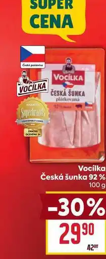 Billa Vocilka Česká šunka 92% nabídka
