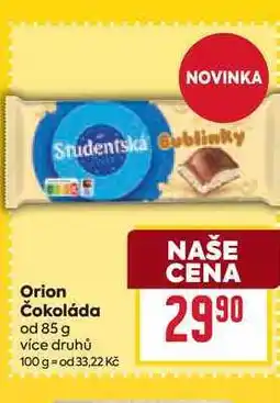 Billa Orion Čokoláda od nabídka