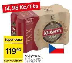 Tesco Krušovice 12, 8× 0,5 l, plech nabídka