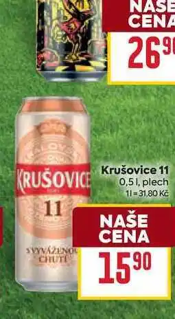 Billa Krušovice 11 0,51, plech nabídka