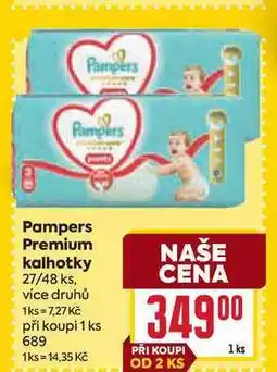 Billa Pampers Premium kalhotky 27/48 ks nabídka