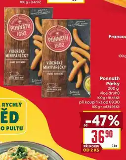 Billa Ponnath Párky nabídka