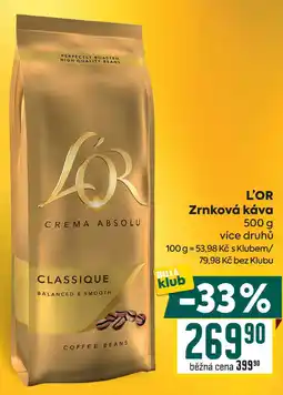 Billa L'OR Zrnková káva nabídka