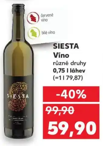 Kaufland SIESTA Víno nabídka