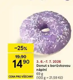 Tesco Donut s borůvkovou náplní nabídka