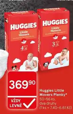 Tesco Huggies Little Movers Plenky, 50-56 ks, dva druhy nabídka