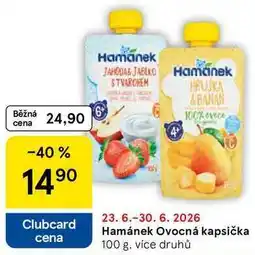 Tesco Hamánek Ovocná kapsička, 100 g, více druhů nabídka