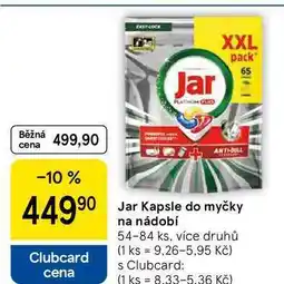 Tesco Jar Kapsle do myčky na nádobí, 54-84 ks, více druhů nabídka