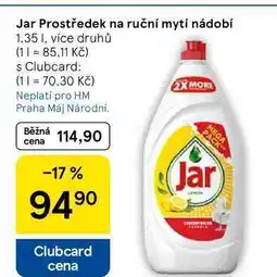 Tesco Jar Prostředek na ruční mytí nádobí nabídka